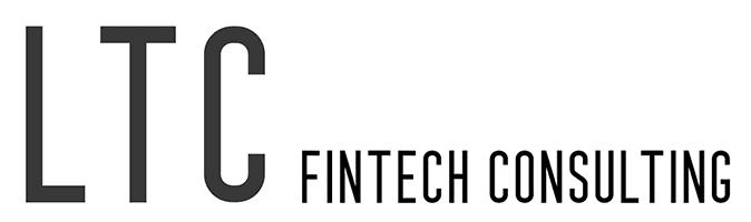 A black and white logo of the fintech network.